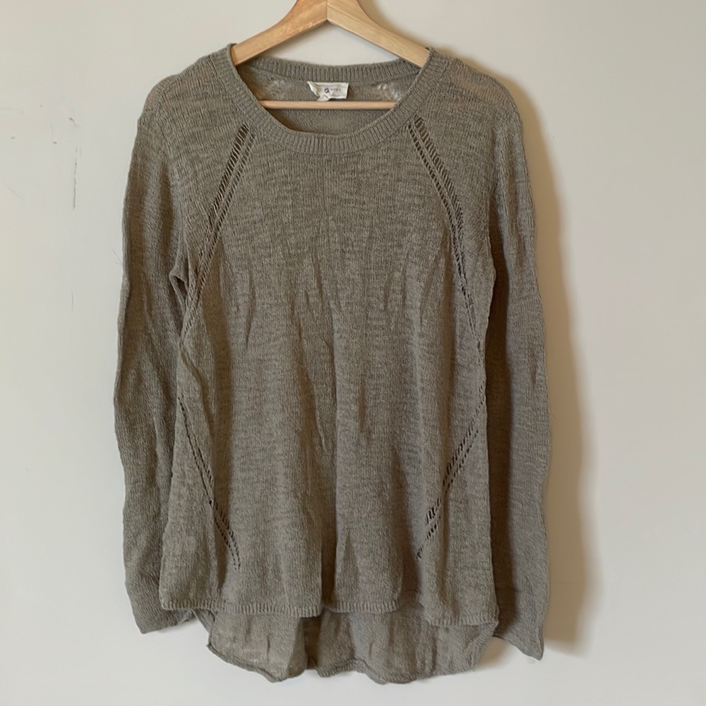Lou & Grey Sz Small Knit Cotton Sweater Sage Green